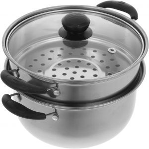 Subzonal-Marmite Vapeur Inox 20cm Avec Insert Cuiseur Vapeur Antiadh&eacute;sif Adapt&eacute;e &Agrave; Feux Id&eacute;ale Pour Cuisson Saine &Agrave; La Maison - Neuf