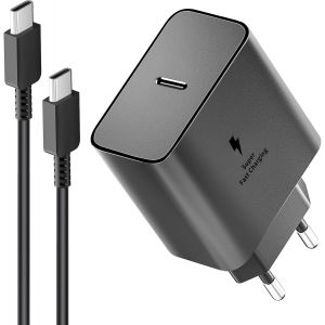 KALANKA-Chargeur 45W Super Charge Rapide pour Samsung Galaxy S25,S24+,S24 Ultra,S23+,S23 Ultra, S22,S21,Note20,A54,A53,Z Fold5,Flip5,Fold4,Tab S8 Ultra,Prise Secteur USB C Adapteur avec 2m Cable USB - Neuf