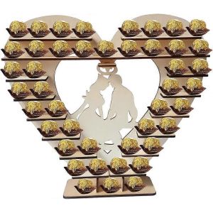 Présentoir de coeur Présentoir de chocolat Présentoir de mariage Affichage créatif Bois Amour Coeur Coeur Coeur - Neuf