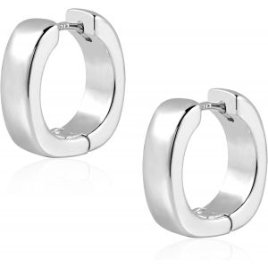 Boucles D'oreilles En Argent 925 Femmes,Boucles D'oreilles Créoles Hypoallergéniques Mini Boucles D'oreilles Épaisses Boucles D'oreilles Huggie Larges Créoles.[X36] - Neuf