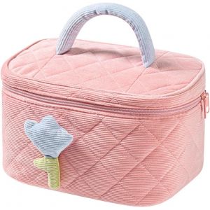 MAA-Fleurs pour Trousse Maquillage, Agréable Trousse de Maquillage de Voyage, Pochette Maquillage Grande Capacité, Trousse a Maquillage en Coton Doux, Makeup Bag Femmes - Neuf