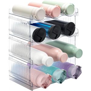 Sjzg-4 Niveaux Porte Bouteilles Empilable - Range-Bouteille Pour Frigo Range Bouteille Vin Pour Congélateur Placard Cuisine Bouteille Rangement Armoire Cuisine Organisateur Pour Comptoir - Neuf