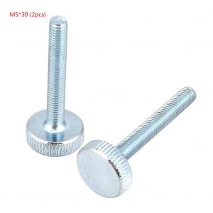 Vis a tete moletee plate en acier au carbone zingue M5 (M5*30?; 2 pieces) - Neuf