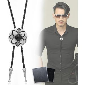 Meimie-Cravate En Cuir Cravate Bolo En Denim Pétale Collier Bolo Accessoires De Costume D'halloween Pour Homme Réglable Cravate Rodéos Occidentaux - Neuf
