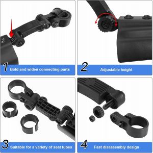 Garde-Boue De V&eacute;lo, Montagne Cyclisme Vtt Route R&eacute;glable Universelle Epaissir Elargir Les Ailes Avant Garde-Boue Arri&egrave;re Pour Selle De Single Speed V&eacute;lo Fixie Urbain Gravel Bike - Neuf