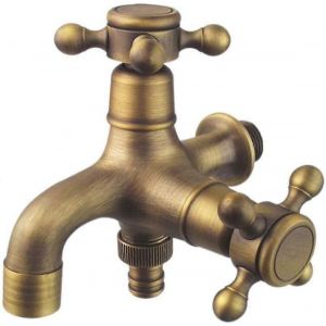 Robinet de jardin &agrave; double bonde style antique, robinet &agrave; levier de jardin pour le lavage - Neuf