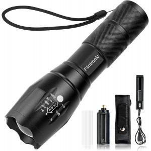 Cmwx-Lampe Torche Led Ultra Puissante, Lampe De Poche 3500 Lumens Avec Chargeur Usb Et Holster, Ipx6 &Eacute;tanche 5 Modes, &Eacute;tanche, Anti-Choc Zoom Longue Port&eacute;e Pour Bricolage, Camping,Et Urgences - Neuf