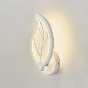 SUBZONAL-Applique Murale LED 12W, Applique Murale Acrylique, Lampe Murale Interieur Blanche Forme de Feuille, Applique Murale Enfant, Applique Art Deco pour Salon, Chambre, Chevet (Lumi&egrave;re Tricolore) - Neuf