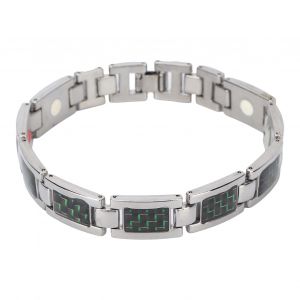 Bracelet En Acier Titane Et Fibre De Carbone, Pour Soulager La Douleur Liee A L'arthrite, Cadeau Ideal A Porter Au Quotidien, Vert - Neuf