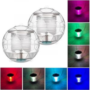 Lot De 2 Lampes Solaires Étanches Pour Piscine, Veilleuse Flottante Avec - Neuf