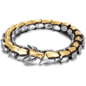 Eryi-Bracelet Chaîne À Maillons Dragon, Style Vintage, Bracelet À Chaîne Dragon Pour Homme, Bracelet À Chaîne Épaisse, Accessoires De Bijoux, Bracelet Hip-Hop Pour Homme, Bracelet Punk - Neuf