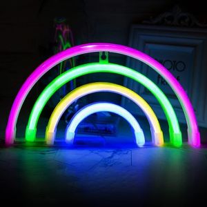 Arc-En-Neon Light Neon Sign Arc-En-Mur Night Lights Décor Décoration Led Pour Chambre D'enfants Chambre De Fête D'anniversaire Cadeau De Mariage Arc-En-Art Lumières Décoratives-Rainbow - Neuf
