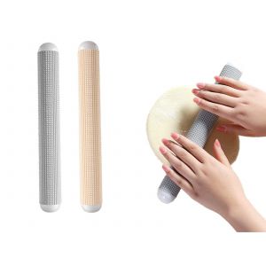 Rouleau &Agrave; P&acirc;tisserie Gaufr&eacute; De 27 Cm - Lot De 2 Pi&egrave;ces, Gris Et Abricot - Neuf