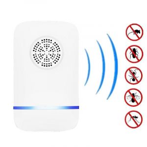 Lot de 2 r&eacute;pulsifs &agrave; ultrasons pour insectes, r&eacute;pulsifs &agrave; souris et r&eacute;pulsifs anti-insectes d'int&eacute;rieur &agrave; brancher - Neuf