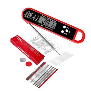 Kal-Thermomètre À Viande À Lecture Instantanée ¿ Thermomètre Alimentaire Numérique Avec Écran Rétroéclairé, Sonde Pliable Pour Cuisiner, Griller, Bonbons, Liquides - Neuf