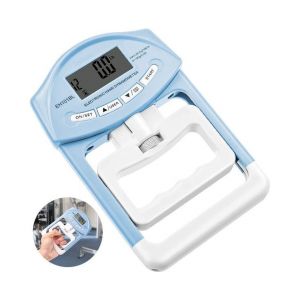 Dynamomètre Manuel Numérique De Précision ¿ Mesureur De Force De Préhension Réglable Pour Usage Domestique, Sportif Et Clinique, Bleu/Gris, Piles Incluses - Neuf