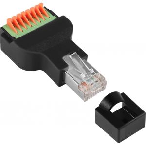Adaptateur RJ45 m&acirc;le sans soudure &agrave; connexion rapide RJ45 m&acirc;le vers terminal &agrave; sertir 8 broches Connecteur r&eacute;seau RJ45 &agrave; sertir &agrave; ressort, pour installation rapide sur le terrain de c&acirc;ble de - Neuf
