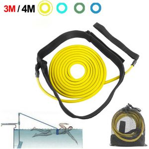 Zwemweerstandsband - Krachttrainingsapparatuur - Elastisch Touw - Zwemtrainingsgordelset - 4 Meter Verstelbaar - Weerstandstraining Zwemtraining Elastische Zwemband - Neuf