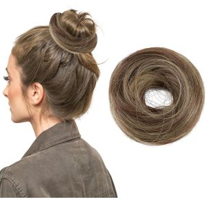 Chignon Magique Postiche 8 Couleurs - Faux Chignon Naturel Avec &Eacute;lastique, Accessoire Cheveux Pour Fin/&Eacute;pais (Style Donuts Chignon Sans Collage) (2m33) - Neuf