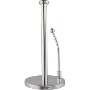 Subzonal-Porte-Essuie-Tout, Porte-Essuie-Tout&iquest;Porte-Serviettes En Papier Avec Ressort, Porte-Papier Pratique, Distributeur D'essuie-Tout, Porte-Rouleau, Essuie-Tout&iquest;Acier Inoxydable Bross&eacute; - Neuf