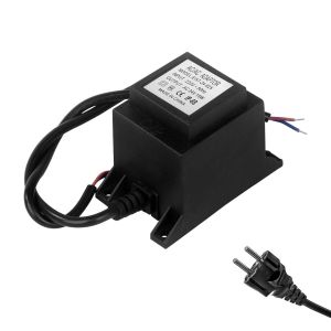 Transformateur Led 12 V Ac 15 W/20 W-Bloc D'alimentation Extérieur 12 V Avec Câble De 1,5 M-Fiche Extérieure Ip68 Pour Éclairage Led Et Pompes De Bassin (Ac24 V-15 W) - Neuf