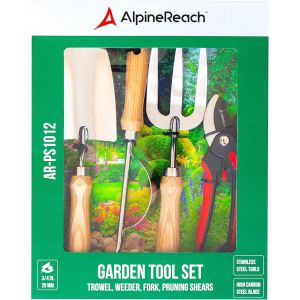 KALANKA-Ensemble d'outils de Jardin, Premium 4 Pièces, Sécateur de Jardinage, Fourche en Acier Inoxydable, Truelle, Désherbeur, Sécateurs Ergonomiques, Outils de Jardin Robustes, Boîte-Cadeau - Neuf