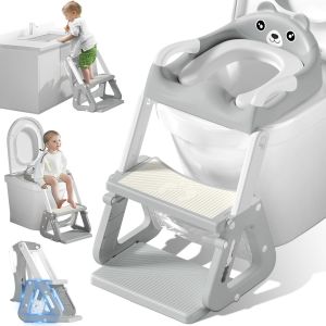 Chenquansarl-Reducteur Toilette Enfant, Pliable Réducteurs De Toilettes Avec Escalier, Adaptateur Toilette Enfant Avec Rembourrage En Pu, Anti-Éclaboussures Et Antidérapant, Pour Garçons Et Filles Bé - Neuf