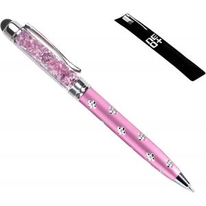 Stylet capacitif 2 en 1 de qualit&eacute; pour &eacute;cran tactile et stylo &agrave; bille avec cristaux. Recharge gratuite &iquest; Vendeur britannique (rose) - Neuf