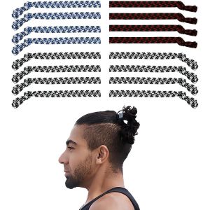Bandeaux &Eacute;lastiques Respirants Pour Hommes, &Eacute;lastiques Cheveux Homme, Attaches Cheveux Haute R&eacute;sistance, Lot De 16 &Eacute;lastiques Cheveux, Anti-Casse, Antid&eacute;rapant, Elastique Cheveux Homme - Neuf