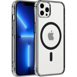 TRAHOO-Coque Magn&eacute;tique pour Apple iPhone 13 Pro 6.1"",Compatible avec MagSafe Recharge sans Fil,Transparent Etui PC Dur + TPU Bumper Antichoc Anti-Rayures Protection Housse, Noir - Neuf