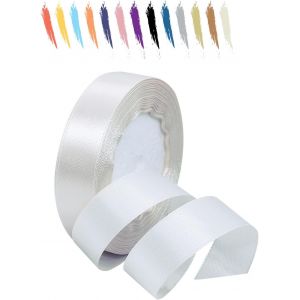 20mm Blanc D'origine Ruban Satin Pour Emballage Des Cadeaux,23 M&egrave;tres Polyester Rubans Pour Bouquets,Ballon,Couture,N?uds,G&acirc;teau,Satin Ruban Roll Pour D&eacute;coration De Mariage/Anniversaire/No&euml;l/F&ecirc;te - Neuf
