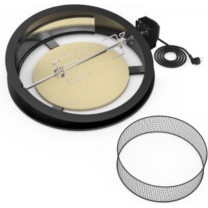 Ulteronixshop-Tourne Broche Barbecue Kit avec D'anneaux &agrave; Pizza pour Weber 57 cm Kettle Charcoal Grill, pour R&ocirc;tir du Poulet et Cuire des Pizzas, avec Moteur, Anneau &agrave; Charbon de Bois, Pierre &agrave; Pizza - Neuf