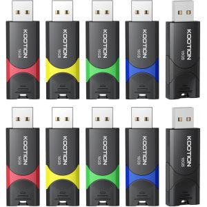 Lot de 10 clés USB 2.0 de 16 Go avec indicateur LED pour stockage de données et saut (16 Go,lot de 10,couleurs mixtes) - Neuf