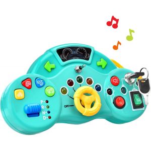ERYI-Busy Board Montessori Jouet Bebe 1 An Avec Interrupteur Led Et Son De Voiture, Jeux Jeu Montessori Jouet Enfant 1 2 3 Ans, Cadeau Enfant Jeux Educatif Enfant Garçon Et Fille, Jouets De Voyage - Neuf