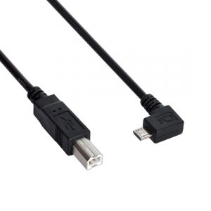 Micro USB vers USB Type B OTG câble de disque dur pour imprimante à angle droit de 90 degrés 0.3M - Neuf
