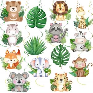 35 Pièces Animaux Suspendre Tourbillons De Plafond Guirlandes Animaux De La Jungle Suspendus Spirale Décorations De Tourbillon Pour Garcon Filles Enfants D'anniversaire Baby Shower Fête - Neuf