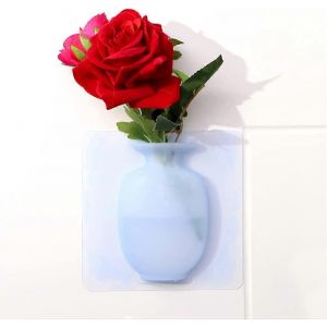 Paquet de 2 vase à fleurs amovible en silicone,vase décoratif pour fenêtre de réfrigérateur,verre,fête,exposition,mercredi - Neuf