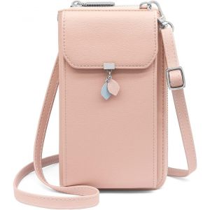 RFCBC-Sac Téléphone Portable Femme Portefeuille RFID Blocage Petit Sac Bandoulière Pochette avec Porte-Monnaie, 10 Porte Carte, Bandoulière et Dragonne - Neuf