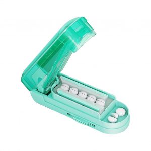 Pilule S&eacute;parateur Pour Les Petites Pilules | En Acier Inoxydable Coupe | Portable Pilule S&eacute;parateur Pour Les Petites Tablettes | Pet Vert Pilule S&eacute;parateur - Neuf