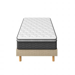 Ensemble Matelas Ressorts 90x190 cm Epaisseur 25 cm + Sommier D&eacute;co - Neuf