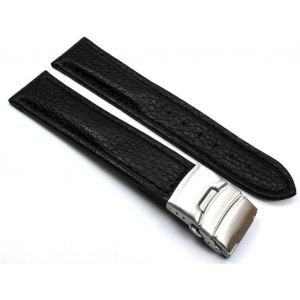 Eryi-Bracelet En Cuir Véritable De 22 Mm Avec Boucle Déployante En Acier Inoxydable Noir, Bracelet - Neuf