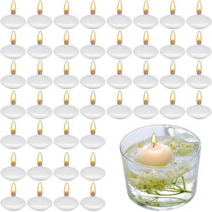 ERYI- Bougie Flottante, Cire De Paraffine Blanc, 4.5Cm L X 4.5Cm W X 3Cm H Sans Parfum Lot De 20 - Neuf