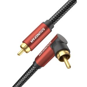 90 Degree Right Angle Subwoofer Subwoofer RCA Cable-Burgundy-3M - Neuf
