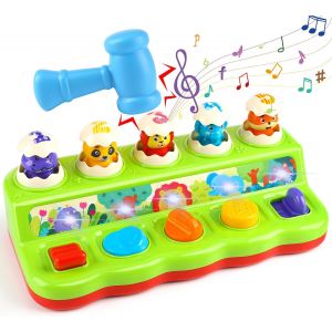 JGD-Jouet Bebe 1 an, Jouet Montessori Pop Up avec Animaux Musique et Lumi&egrave;res Jeux Enfants 1 2 3 Ans Cadeau Bebe Fille Garcon 12 18 Mois - Neuf