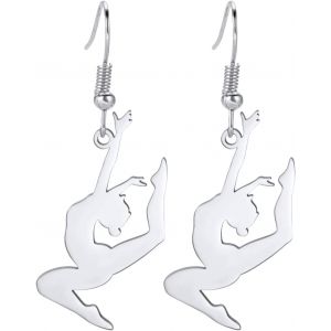 Amaxer Boucles D'oreilles Pendantes Pour Filles - Cadeau De Gymnastique En Forme De Coeur - Bijoux Inspirants Pour &Eacute;quipe De Gymnastique - Neuf