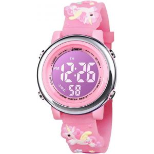 Kalanka-Montre Enfant Num&eacute;rique Sport 30m Etanche Multifonction &Eacute;lectronique Montres 7 Couleur Led R&eacute;tro Eclairage Pour 3 Ans &Agrave; 12 Ans Enfants Fille Gar&ccedil;on - Neuf