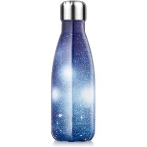 Bouteille D'eau Acier Inoxydable, Gourde Isotherme Gourde Inox Sans Bpa Isolé À Bouteille Isotherme Pour Froide Pendant 24heures, Chaude Pendant 12 Heures (Galaxie Bleu, 350ml) - Neuf