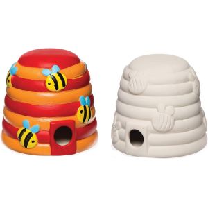 KALANKA-Ruches d'abeilles en céramique pour enfants à peindre, personnaliser et exhiber. (Lot de 2) AR415 - Neuf