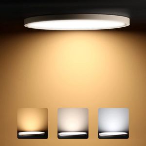 Plafonnier Led 18w, Mince Lampe De Plafond, Température De Couleur Réglable Led Plafonnier Applicable À La Salle De Bain La Chambre La Cuisine Le Salon Le Balcon Et Le Couloir - Neuf