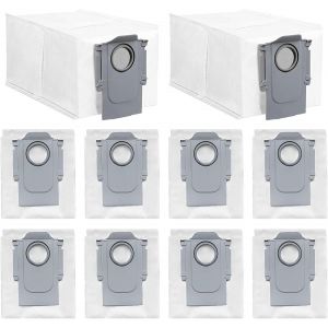 Lot de 10 sacs &agrave; poussi&egrave;re jetables de rechange pour aspirateur Roborock Saros 10R/Q Revo/Qrevo Pro/Qrevo MaxV/Qrevo Curv/Qrevo Master/S8 MaxV Ultra/S8 Max Ultra,grande capacit&eacute; de 2,7l - Neuf